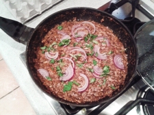 Crushed lentils with red onion and cumin, adapted from Yotam Ottolenghi's lentil recipes in the Guardian